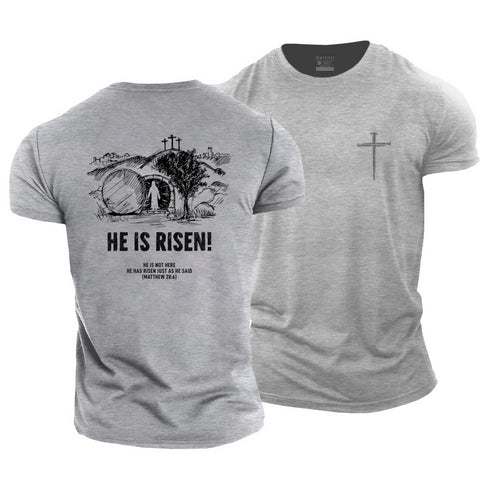 Men's HE IS NOT HERE HE HAS RISEN JUST AS HE SAID Cotton T-Shirt